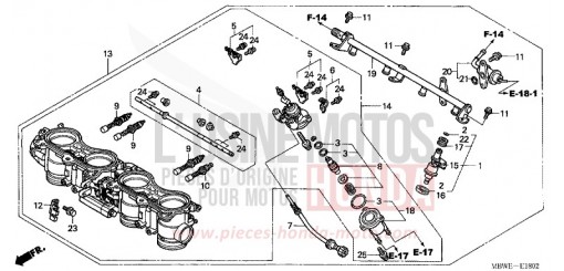 CORPS DE PAPILLON CBR600F4 de 2004
